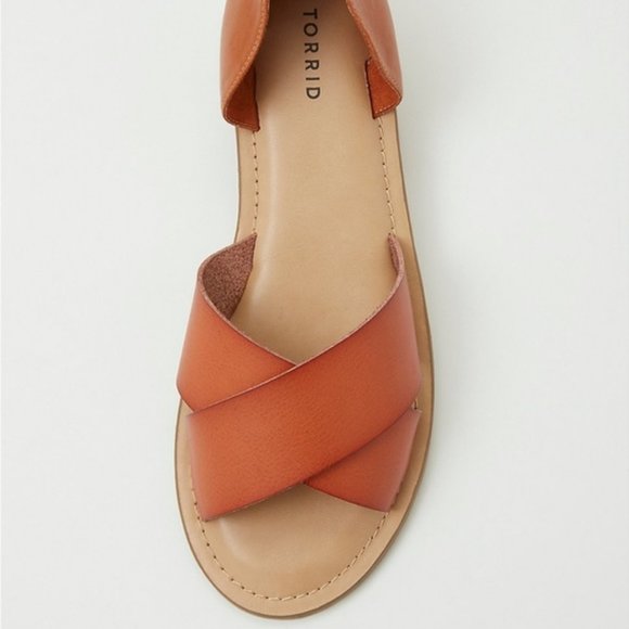 torrid Shoes - Torrid CRISSCROSS STRAP D'ORSAY FLATS Cognac 12W